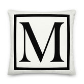Letter M Border Monogram Decorative Throw Pillow Cushion, Pillow, $ 71.50, A Moment Of Now™